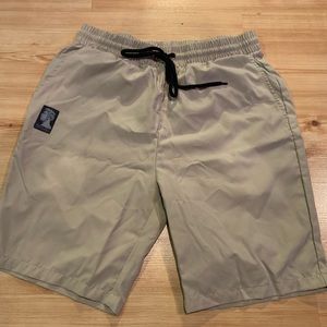 tan mens medium silk pocket shorts